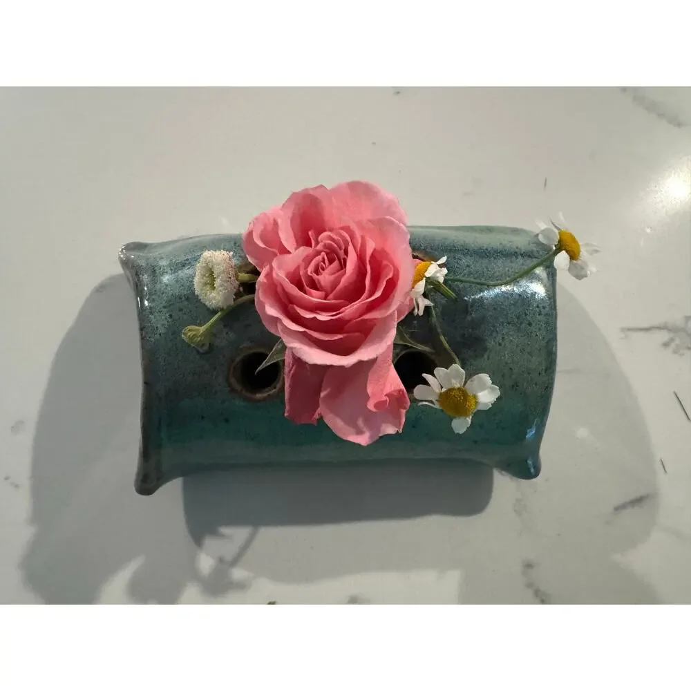 Pottery Pillow Bud Vase Ikebana